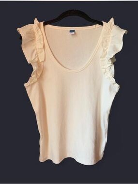 Old Navy Cream Ruffle Sleeve Tank